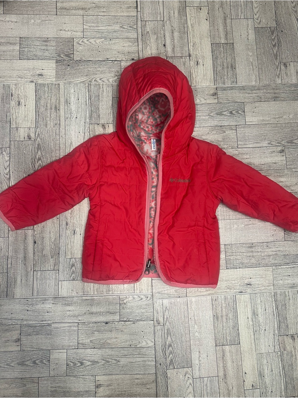 Columbia Kids' pink Hooded reversible Puffer Jacket size 12-18months